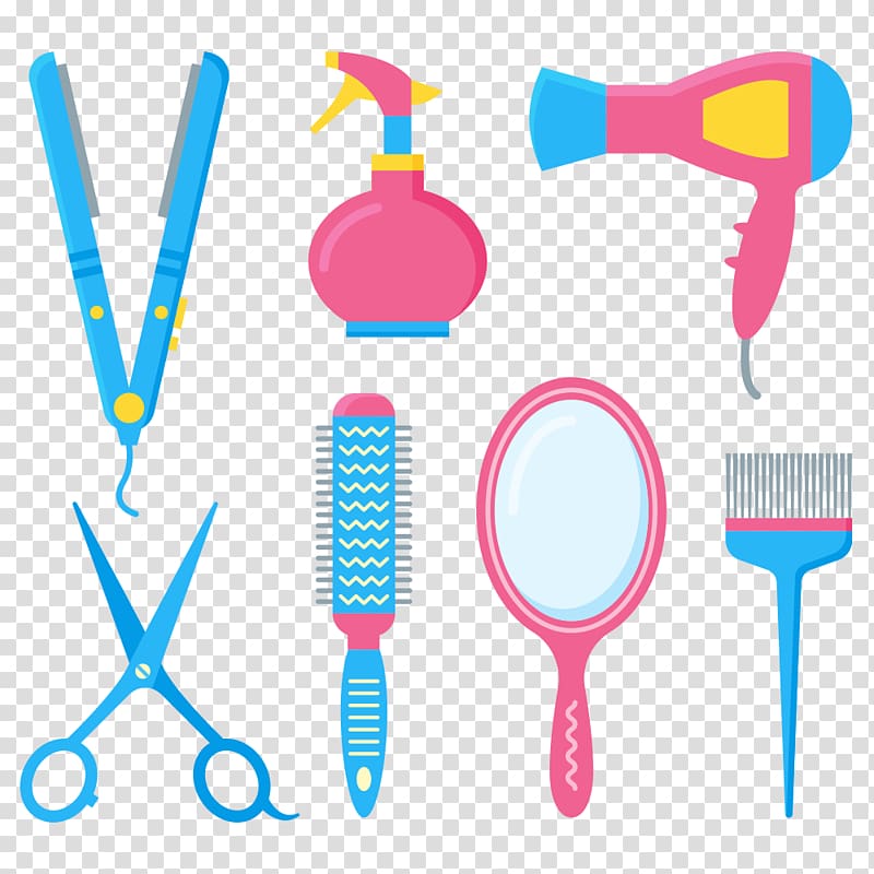 Comb Barbershop Hairdresser Hair dryer, Beauty Makeup transparent background PNG clipart