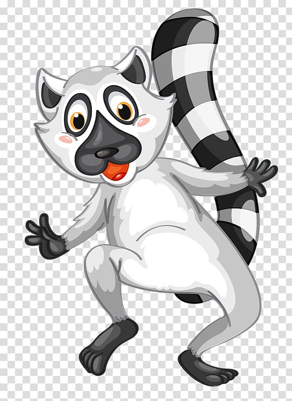 Lemur , Cute little raccoon transparent background PNG clipart