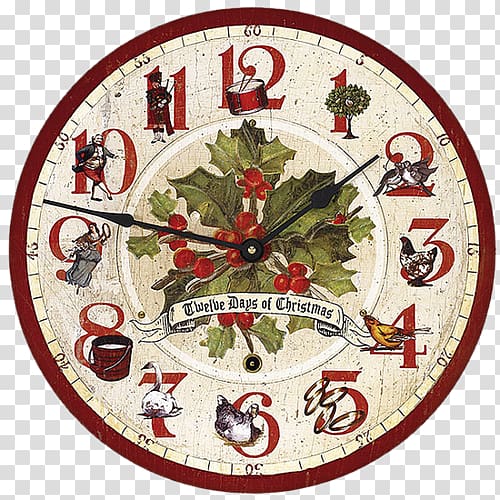 Santa Claus A Christmas Carol Clock Christmas ornament, clock transparent background PNG clipart