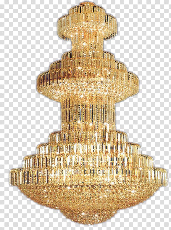 Chandelier Electric light Crystal, Gold crystal lamp in kind promotion transparent background PNG clipart