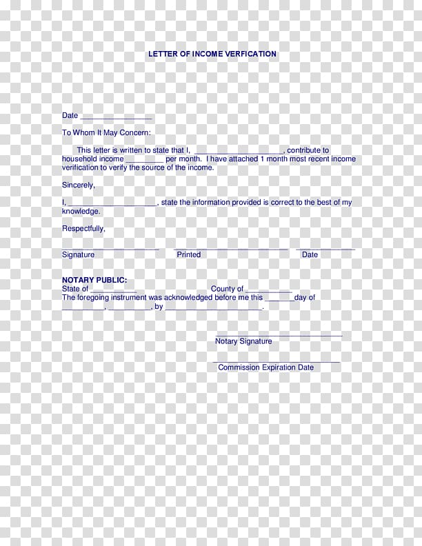 Letter Verification of employment Income Form Bank, income transparent background PNG clipart