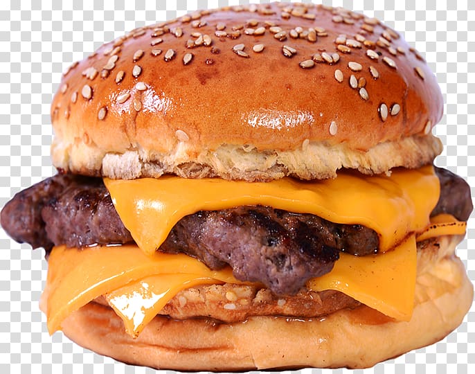 Cheeseburger Fast food Jucy Lucy Breakfast sandwich McDonald\'s Big Mac, junk food transparent background PNG clipart