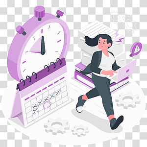 illustration, Deadline, work, running, time, organize transparent background PNG clipart thumbnail