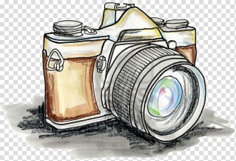 brown and yellow camera illustration, Drawing grapher Portrait, graphers transparent background PNG clipart