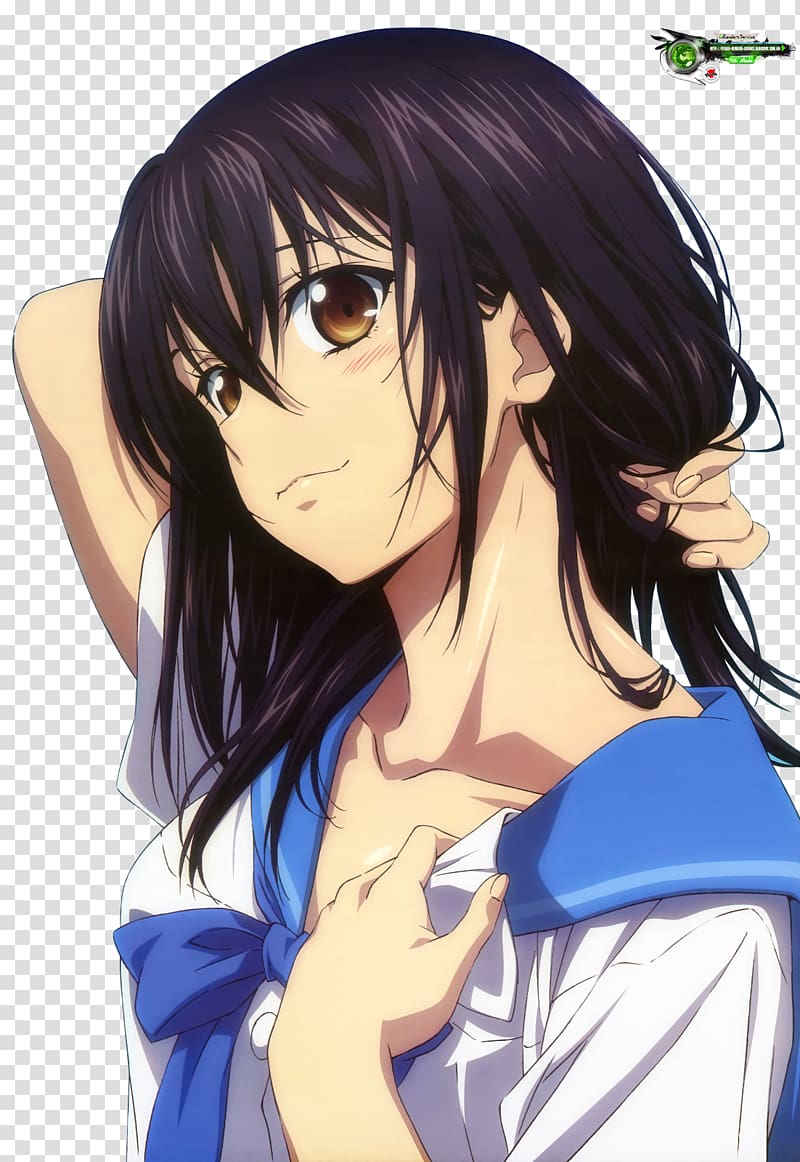 Strike the Blood Anime Hime cut Character Black hair, Anime transparent background PNG clipart