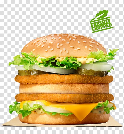 Big King Hamburger Whopper Cheeseburger French fries, burger king transparent background PNG clipart