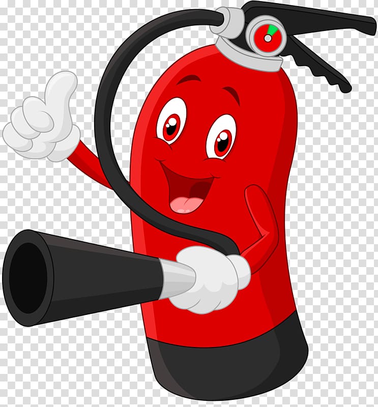 Fire extinguisher Cartoon illustration, Fire extinguisher transparent background PNG clipart