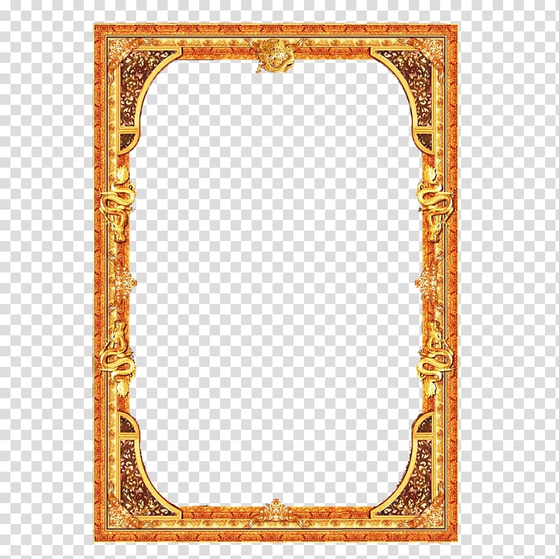 brown and black border , Gold Computer file, Gold Frame transparent background PNG clipart