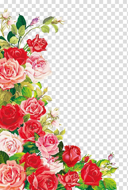 pink, red, and white petaled flower layout, Wedding invitation Birthday cake Greeting card Flower, Beautiful roses transparent background PNG clipart