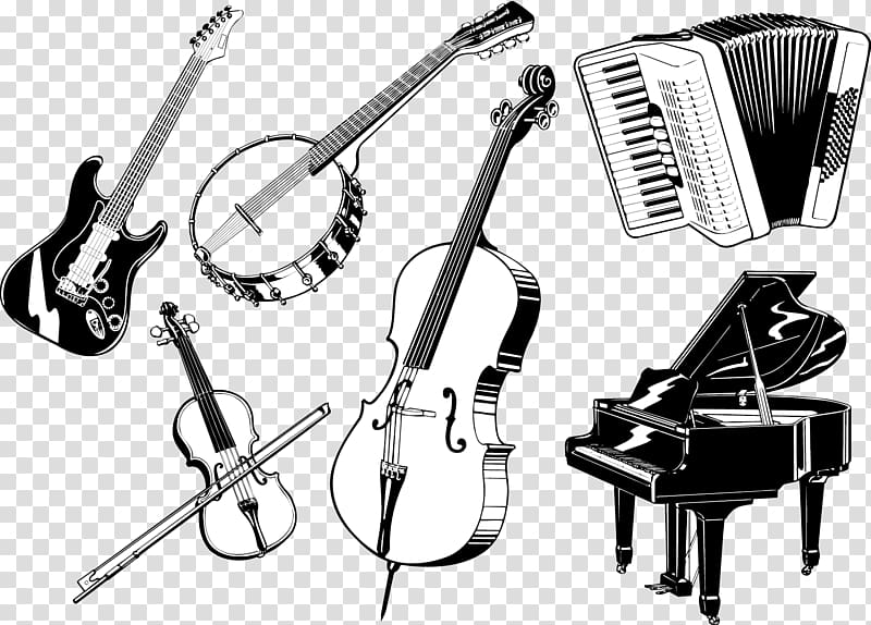 Musical instrument Double bass Cdr Cello, Piano and other musical instruments material six transparent background PNG clipart