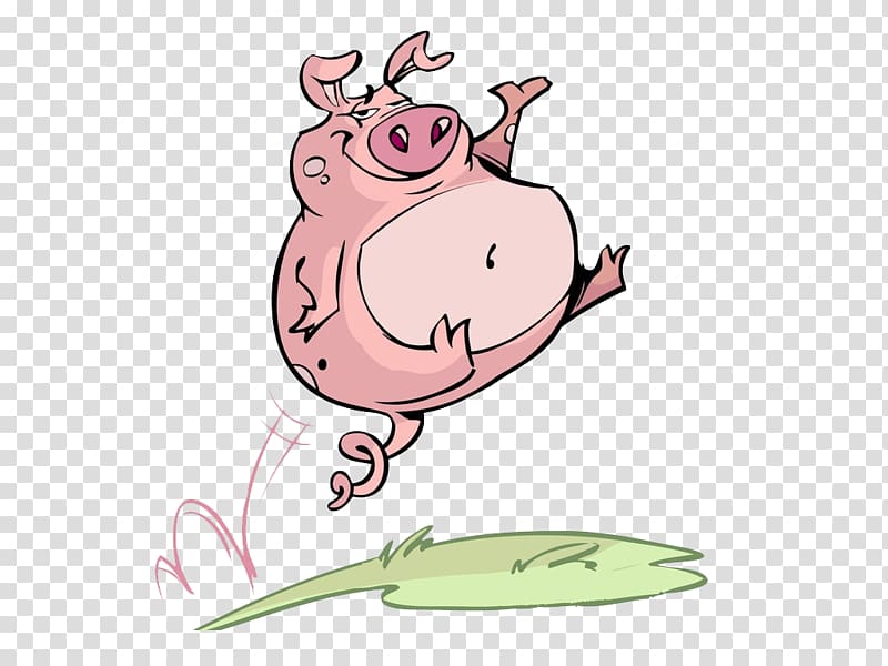 Domestic pig Jumping Pig Pig Dash Chinese zodiac, Jumping on the pig transparent background PNG clipart