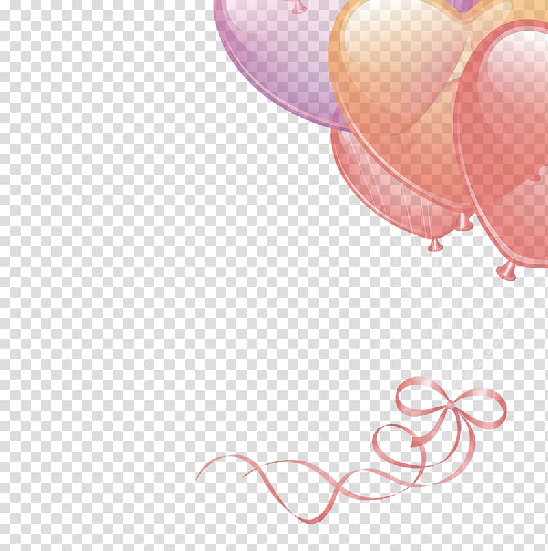 balloon flying ribbon element transparent background PNG clipart