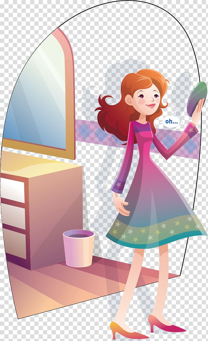 Mirror Illustration, Beauty mirror transparent background PNG clipart
