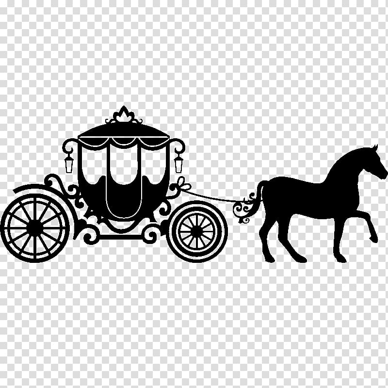 empty carriage illustration, Cinderella Carriage Silhouette, castle princess transparent background PNG clipart