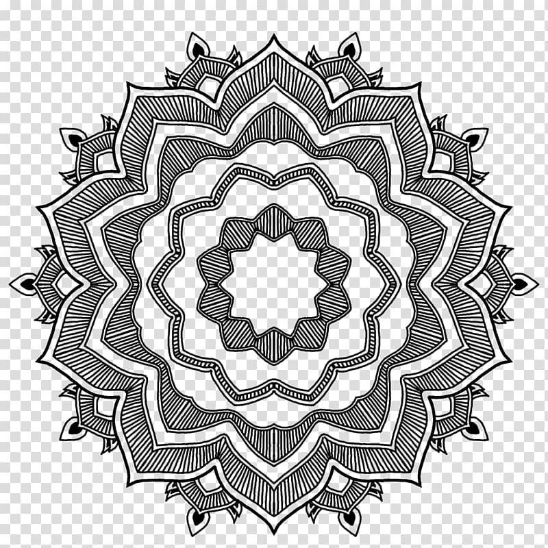 Mandala Geometric shape Drawing Geometry, india pattern transparent background PNG clipart