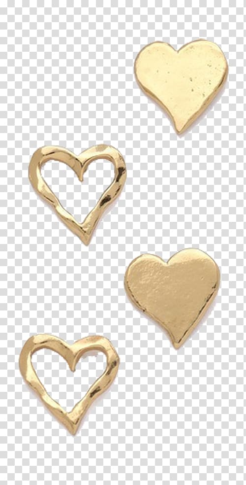 rose gold heart-shaped earrings transparent background PNG clipart
