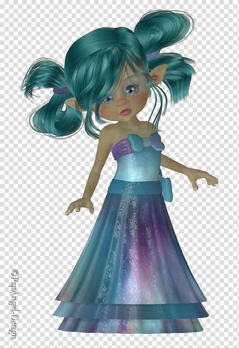 Fairy Figurine Teal Anime Poser, funny dress transparent background PNG clipart
