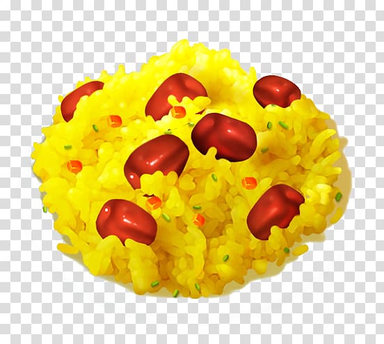 Fried rice Cooked rice, Painted yellow jujube rice transparent background PNG clipart
