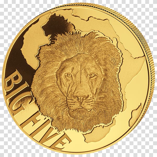 Lion Big five game Leopard Cameroon Coin, lion transparent background PNG clipart