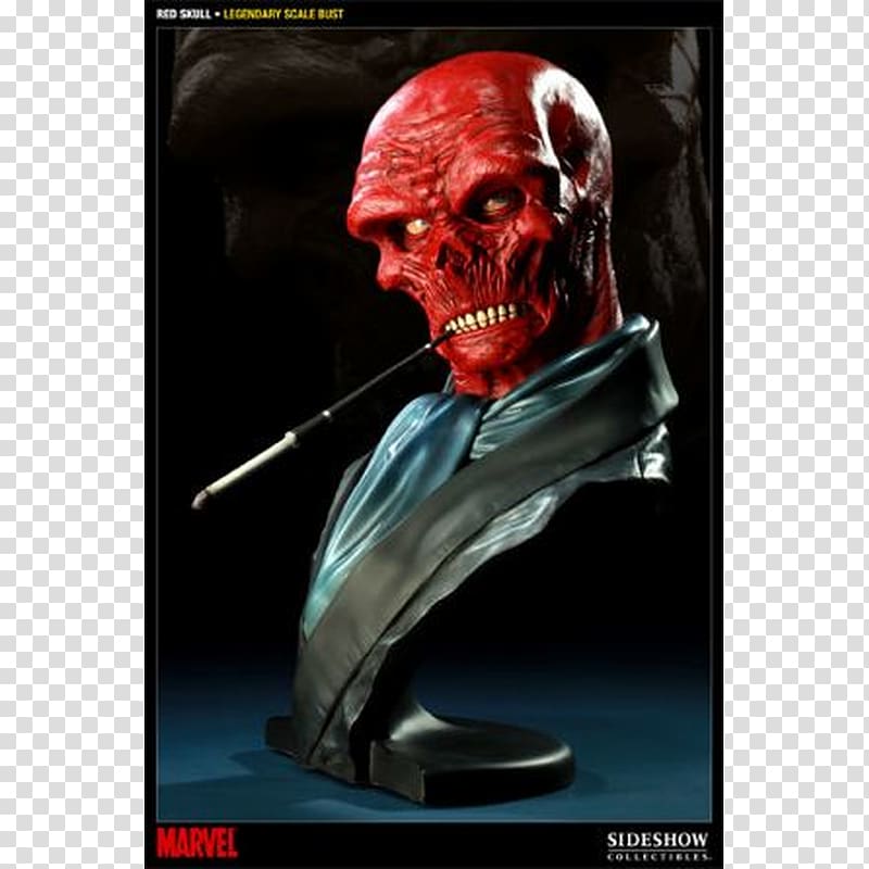 Red Skull Captain America Collector Bust Sideshow Collectibles, marvel red skull transparent background PNG clipart