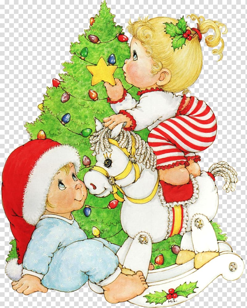 Christmas card New Year , cartoon children transparent background PNG clipart