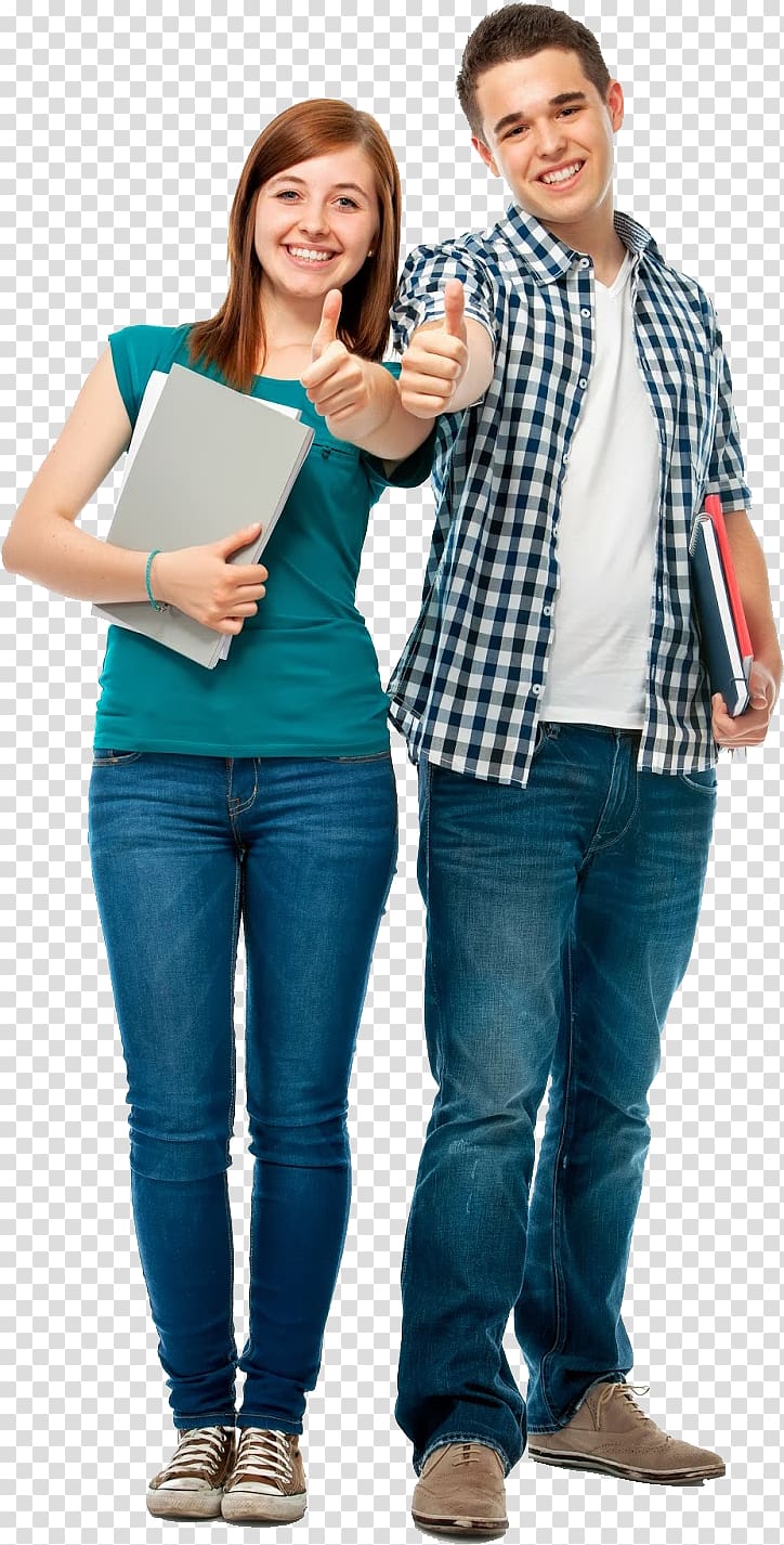 man and woman making thumbs up hand gesture, Student School Education Course, university students transparent background PNG clipart