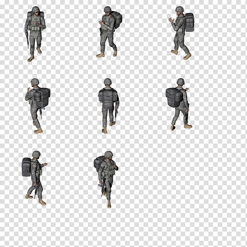 Sprite Isometric graphics in video games and pixel art Soldier Army, soldiers transparent background PNG clipart