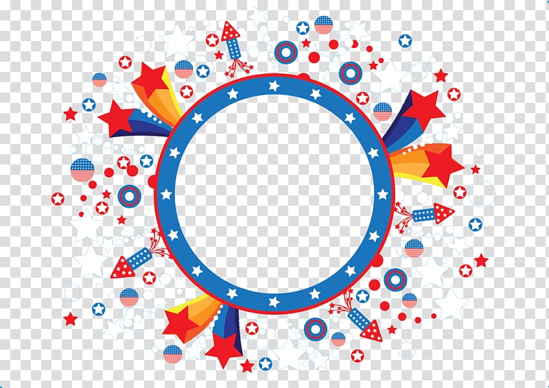 Circle Euclidean Icon, Banners, white, red, and blue stars transparent background PNG clipart