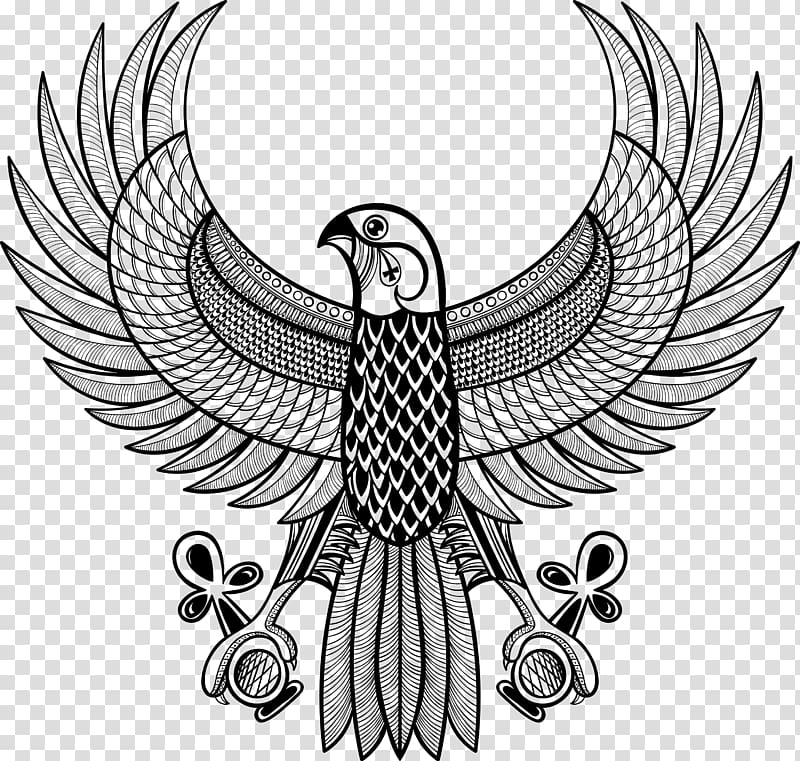 Ancient Egypt Symbol Eye Of Horus Ankh Decorative Bird Tattoo