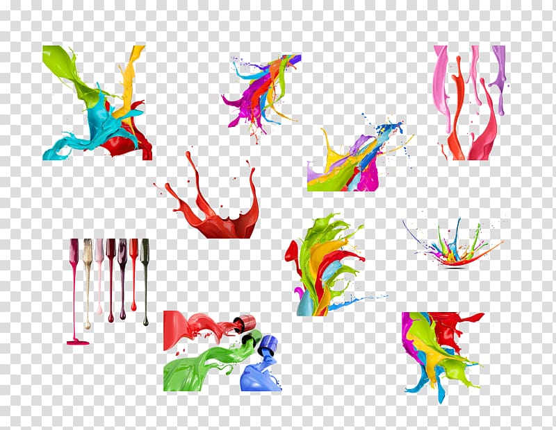 paints , Paint Color Bucket, Creative color splash bucket transparent background PNG clipart