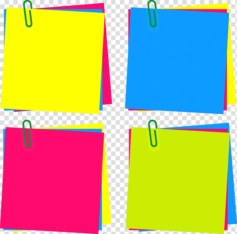 Assorted-color sticky note lot illustration, Post-it note ...