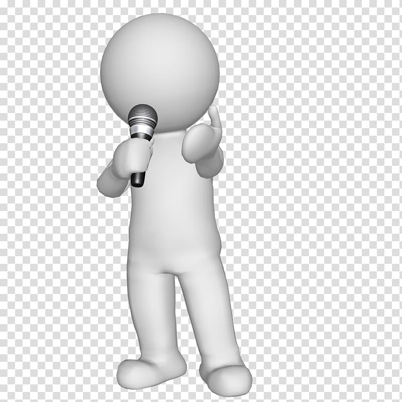Microphone 3-D Man Sound Recording and Reproduction Character, mic transparent background PNG clipart