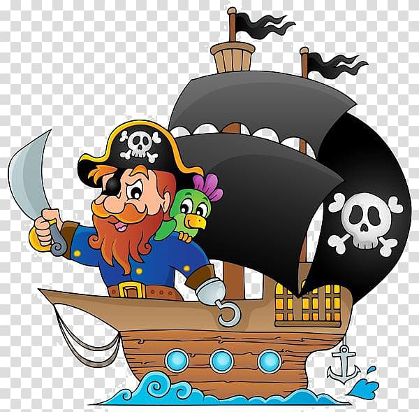 Piracy Cartoon Ship , Cartoon pirate pirate ship transparent background PNG clipart