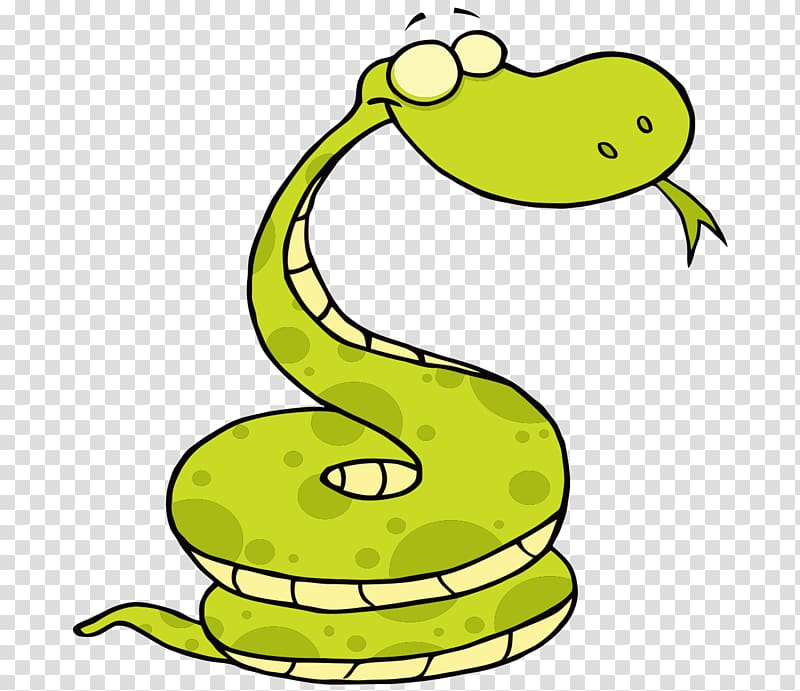 Snake Vipers , Cute cartoon painted green snake transparent background PNG clipart