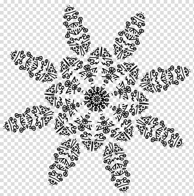 Drawing Black and white Art Snowflake, Snowflake transparent background PNG clipart