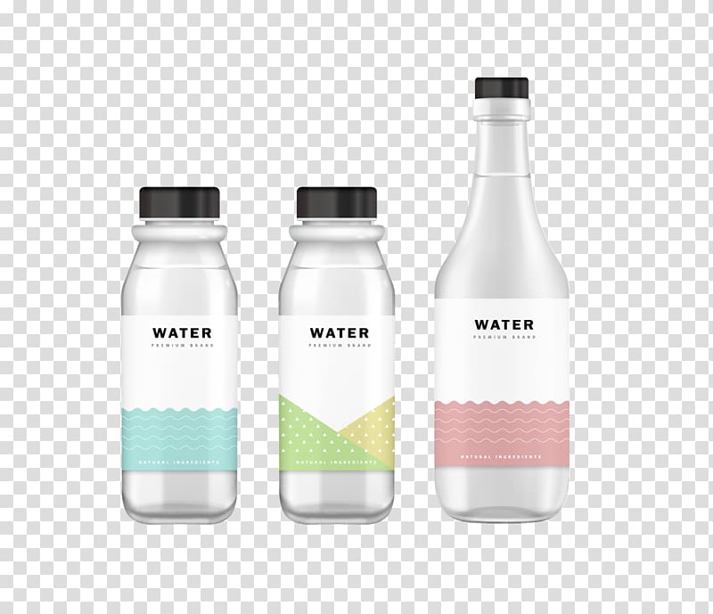 Water bottle Glass bottle Packaging and labeling, bottle transparent background PNG clipart