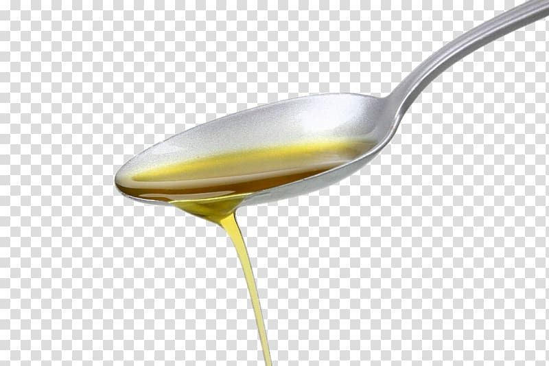 Vegetable oil Medium-chain triglyceride Peanut oil Cooking oil, Olive oil on a spoon transparent background PNG clipart