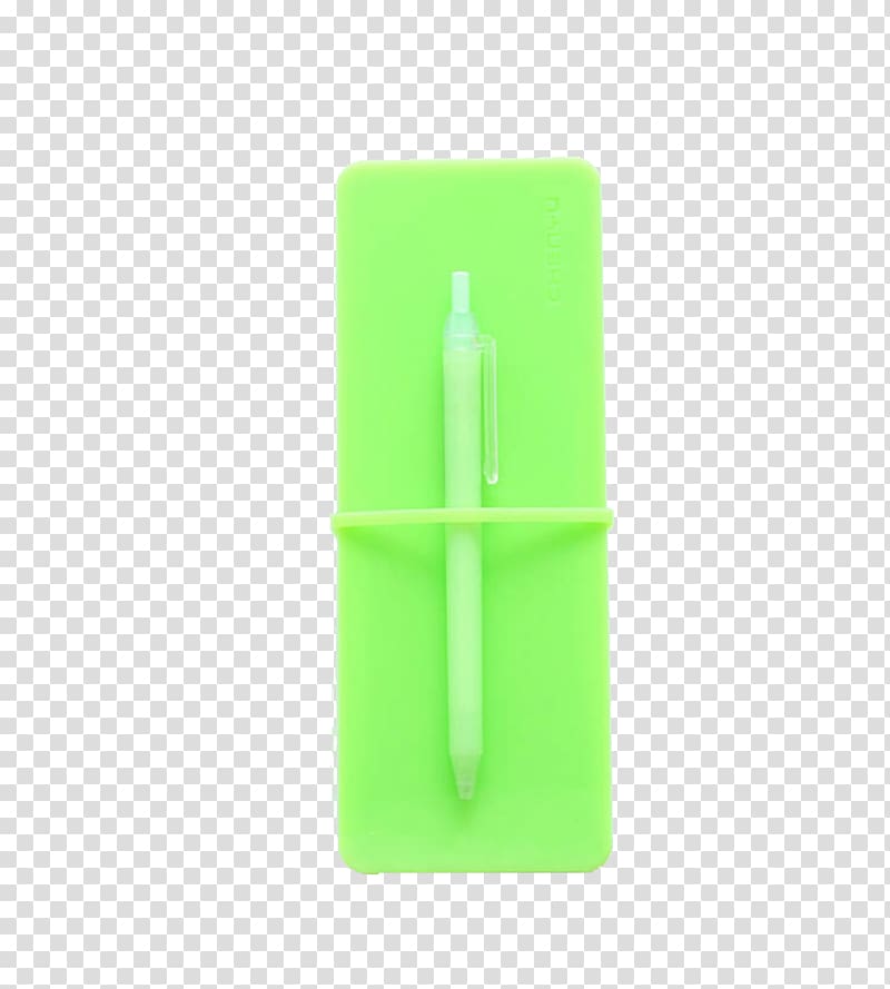 Green Rectangle, Fluorescent green pencil cases transparent background PNG clipart