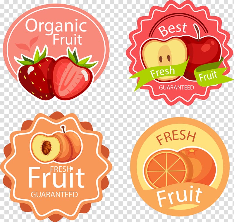 Label Fruit Sticker Strawberry, hand painted fruit label transparent background PNG clipart