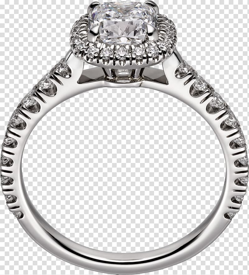 Ring Diamond Cartier Carat Brilliant, platinum ring transparent background PNG clipart