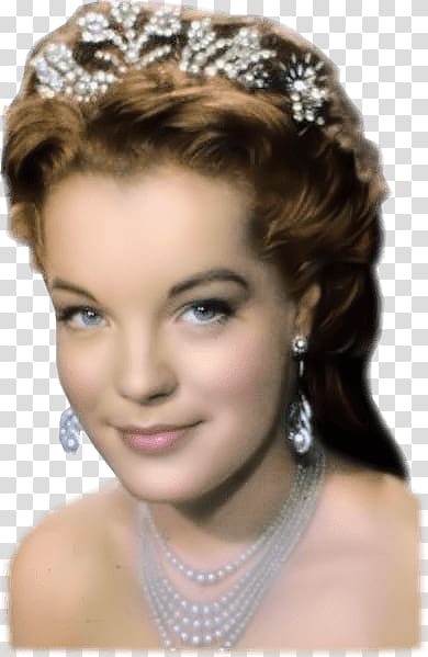 woman portrait illustration, Sissi Romy Schneider transparent background PNG clipart