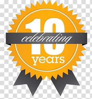 Celebrating 10 years illustration, Celebrating Ten Years transparent background PNG clipart