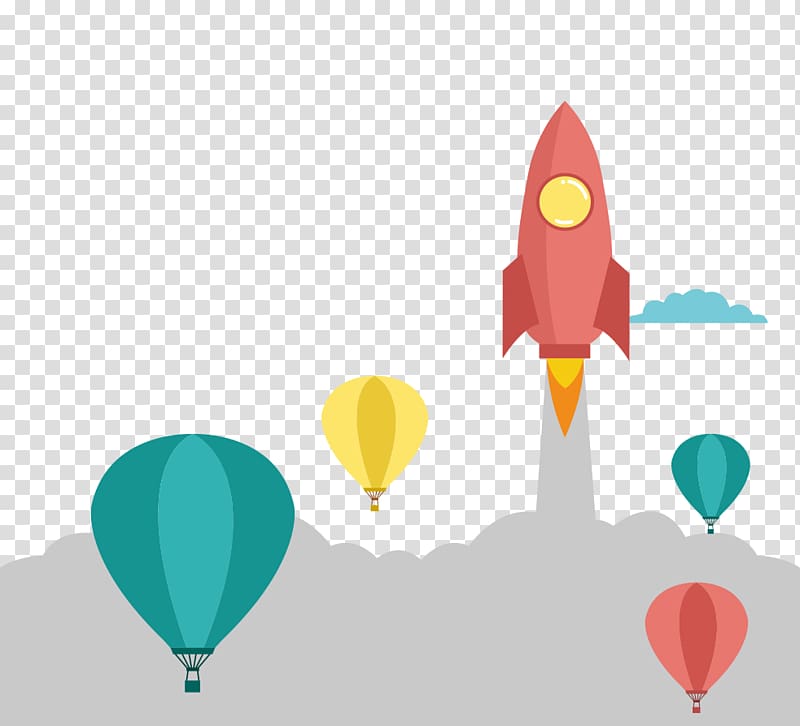 Rocket launch Balloon, Creative rocket launch transparent background PNG clipart