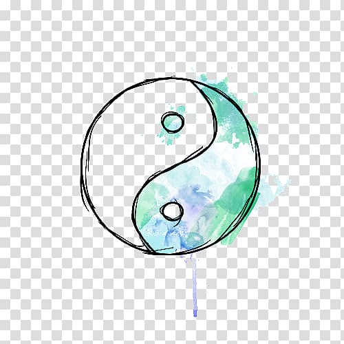 Drawing Yin and yang Watercolor painting, yin yan transparent background PNG clipart