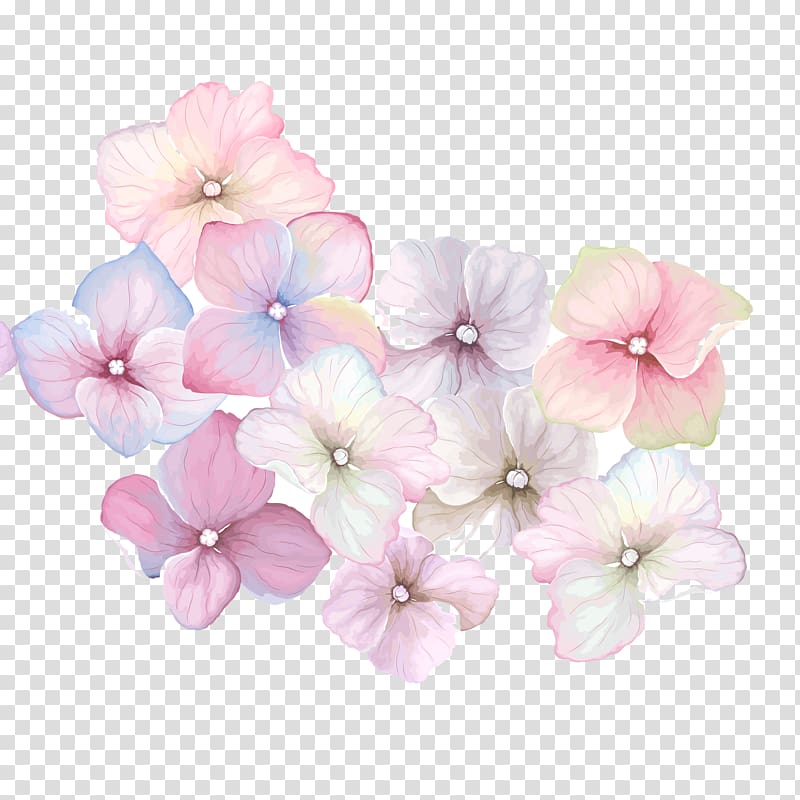 white, purple, and pink flowers illustration, Floral design Pink flowers Pattern, flower transparent background PNG clipart