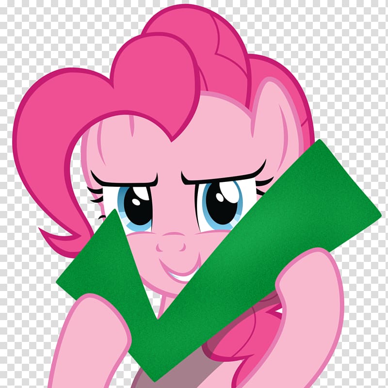 Pinkie Pie Applejack Rarity Twilight Sparkle Pony, Pink Check Mark transparent background PNG clipart