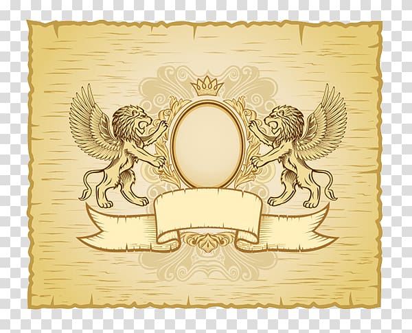 Lion Heraldry illustration Shield, Lion & Falcon tide patterns transparent background PNG clipart