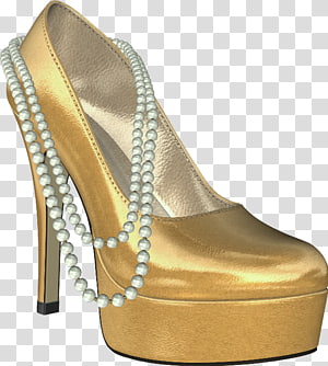 High-heeled shoe Paper, gold splatter shoes transparent background PNG clipart thumbnail