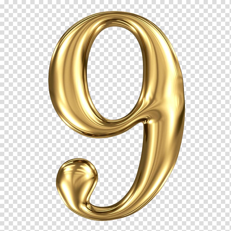 9 foil balloon, Number , Gold three-dimensional figure 9 transparent background PNG clipart