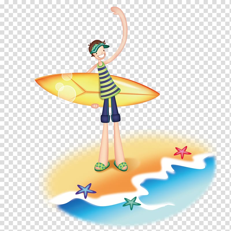 Cartoon Comics Illustration, Take surfing skateboarding boy transparent background PNG clipart